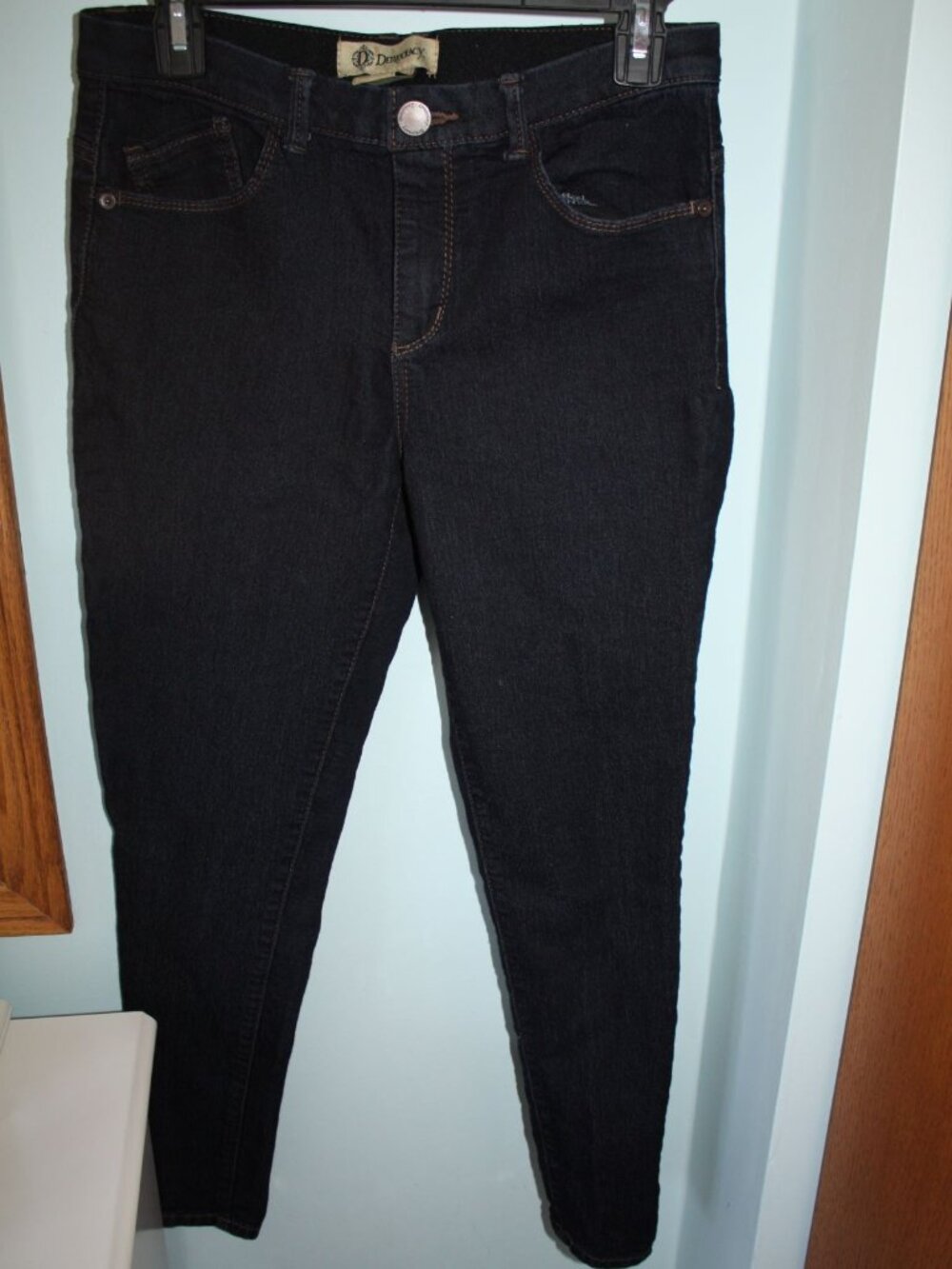 Democracy Ab Technology Jeans Women's 6 Blue Skinny Stretch Ankle Dark Wash EUC